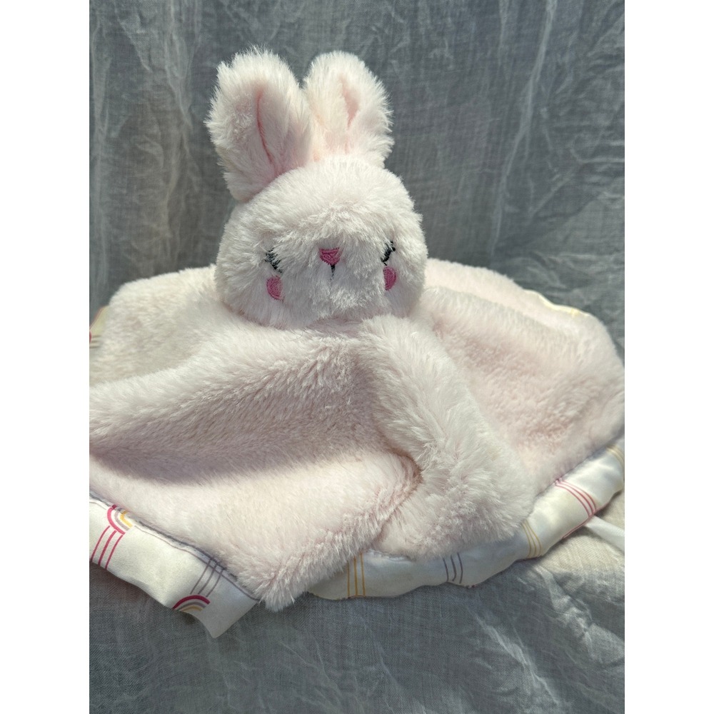 Parents Choice Pink Bunny Rabbit Security Blanket Lovey Rainbow Satin 4078269R